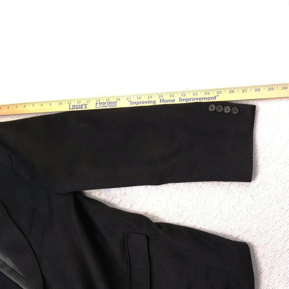 Mens 54L 100% Camel Hair Blazer Jacket Black 2-Button Sport Coat Vintage Luxury